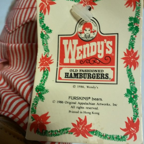 VINTAGE New Old Stock Wendy's Dudley Furskin Bear - Picture 4 of 7
